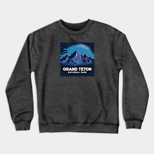 Grand Teton National Park At Night Crewneck Sweatshirt